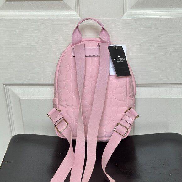 KATE SPADE SPADE FLOWER QUILTED FABRIC SMALL BACKPACK:NWT PINK HORIZON main image 13